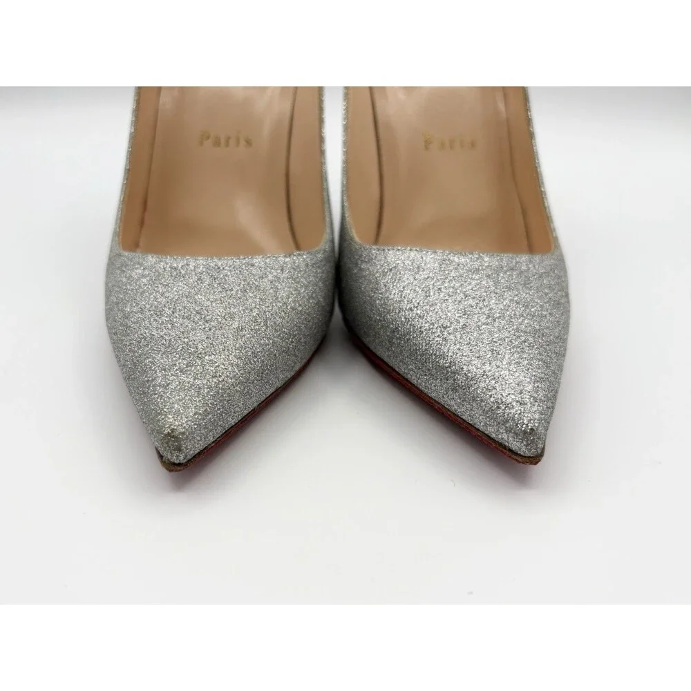 Christian Louboutin Sparkling Silver Heels - Picture 6 of 16